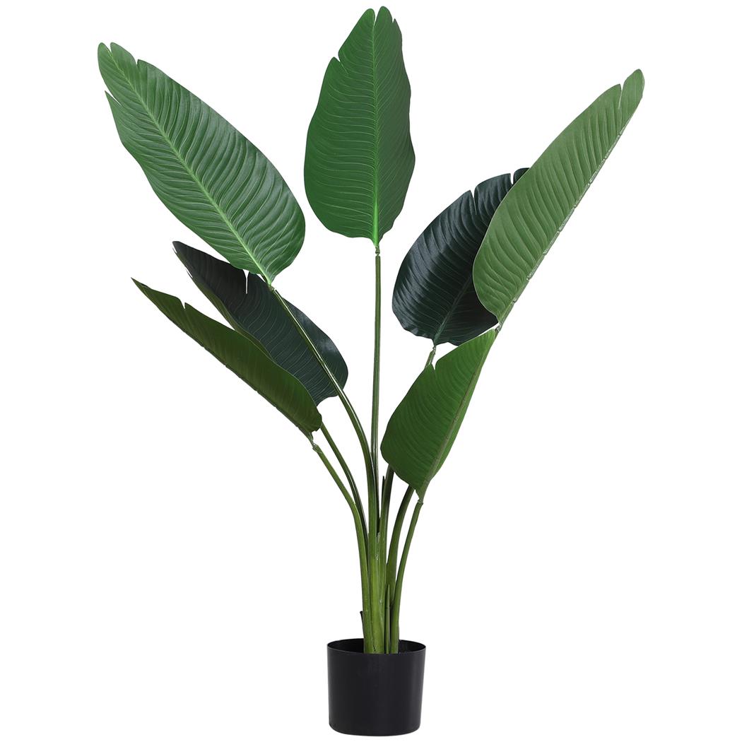 Plante de Bureau CARIBU, Hauteur 120cm, Bananier Artificiel, Pot Inclus