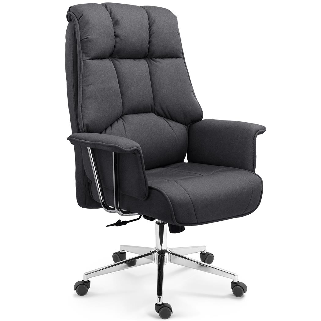 Fauteuil de bureau PRESIDENT TISSU, Elégance et Confort, En Tissu Gris Foncé