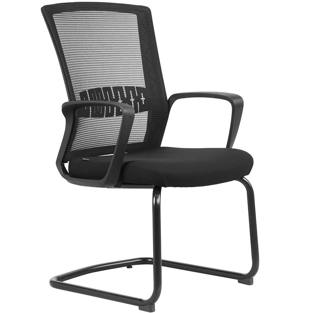 Chaise Visiteur IBIZA V, Confortable et Résistante, Soutien Lombaire et Accoudoirs, Noir