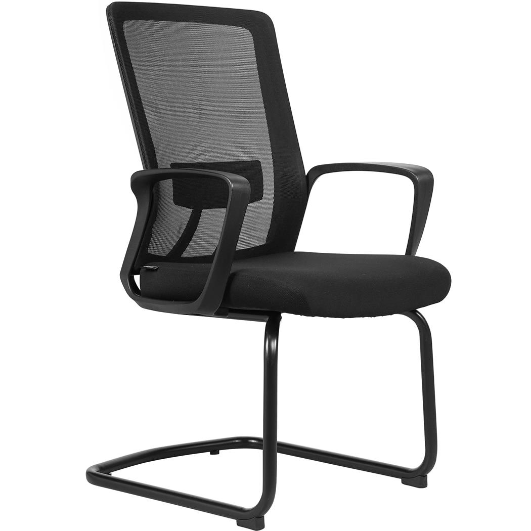 Chaise Visiteur Ergonomique ERGOCITY V, Support Lombaire, Accoudoirs, Noir