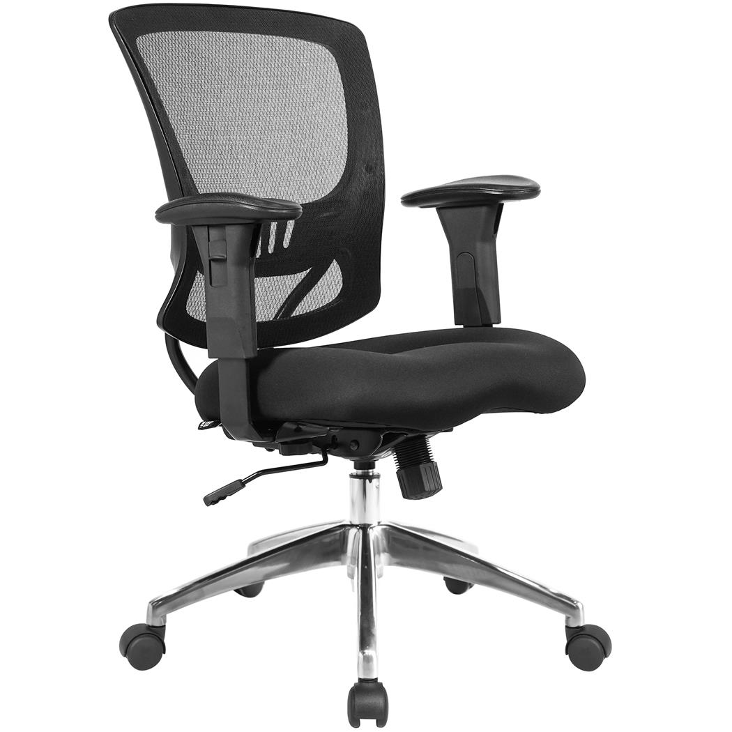 Chaise ergonomique DUNCAN, Grand Confort, Accoudoirs réglables, Support Lombaire, en Tissu, Noir