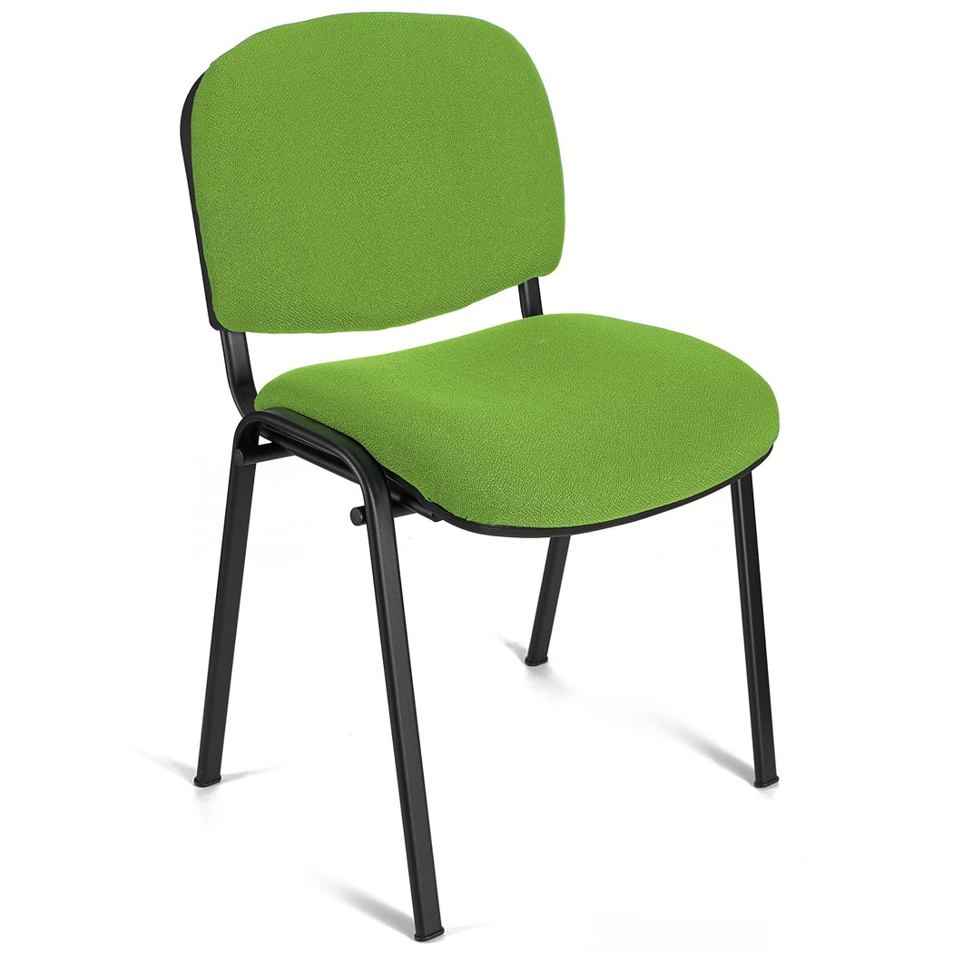 Chaise visiteur MOBY BASE, Commode et Pratique, Prix Incroyable, Vert et Piétement Noir