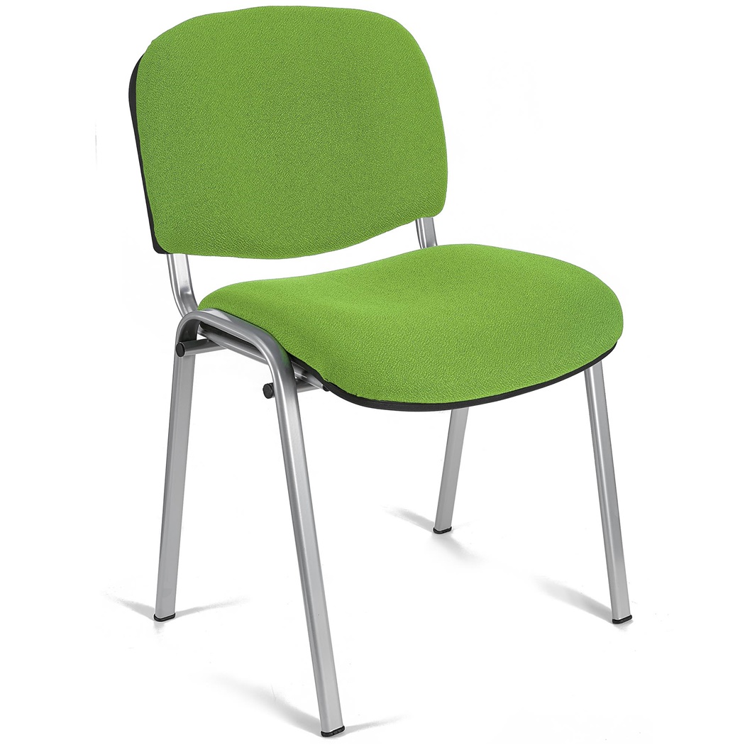 Chaise visiteur MOBY BASE, Commode et Pratique, Prix Incroyable, Vert et Piétement Gris