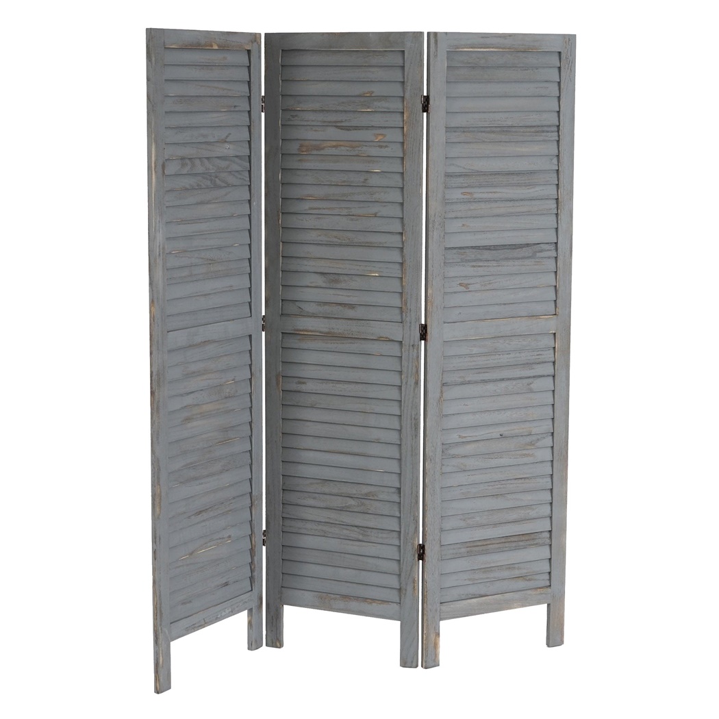 Paravent en Bois LEO 170x138x2cm, Grand design et Style, Gris