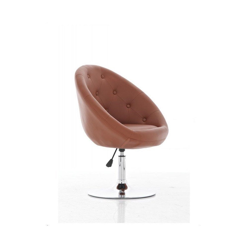 Tabouret style Chester capitonné BELFAST, Confort Maximum, Ample et Rembourré, Cognac