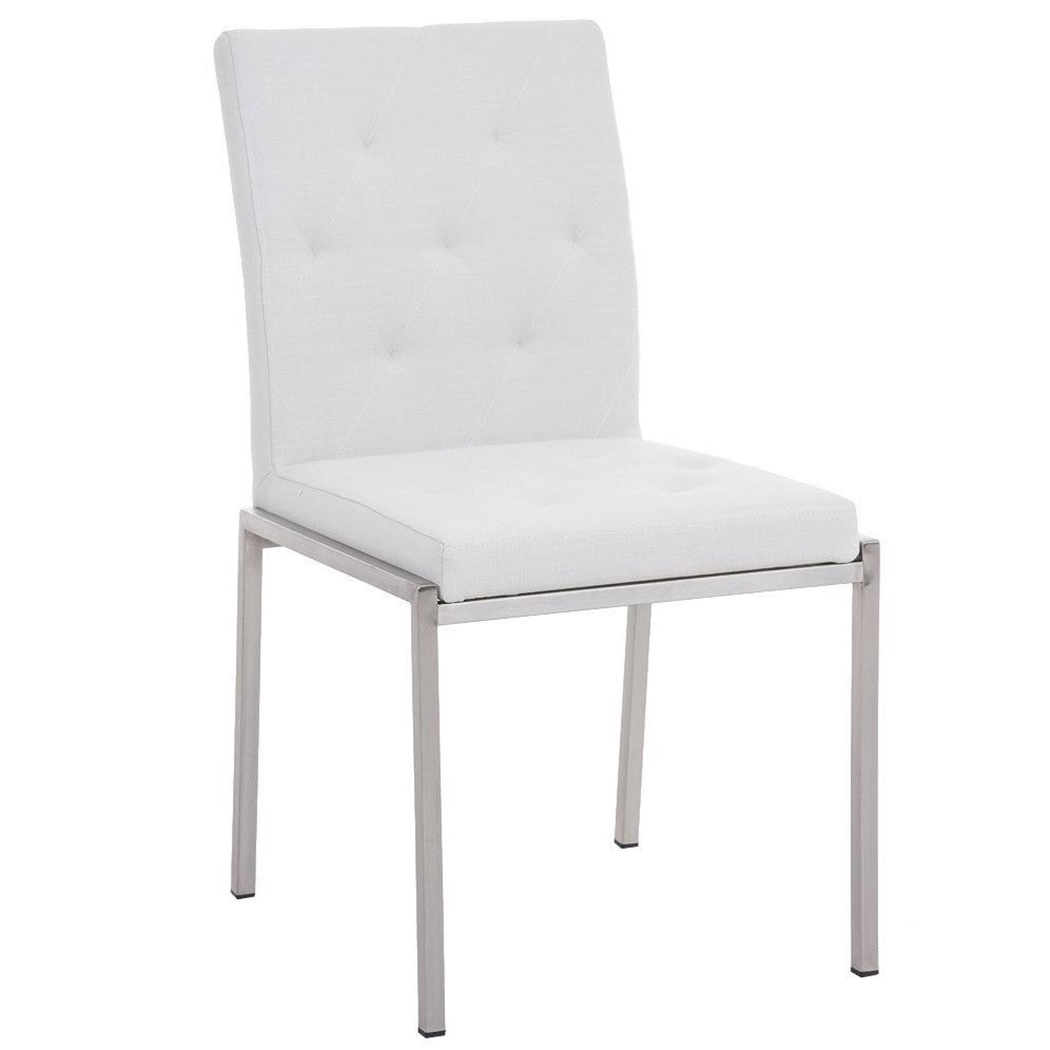 Chaise visiteur GALA TISSU, avec un Grand Rembourrage, très Robuste et Résistante, Tissu, Blanc