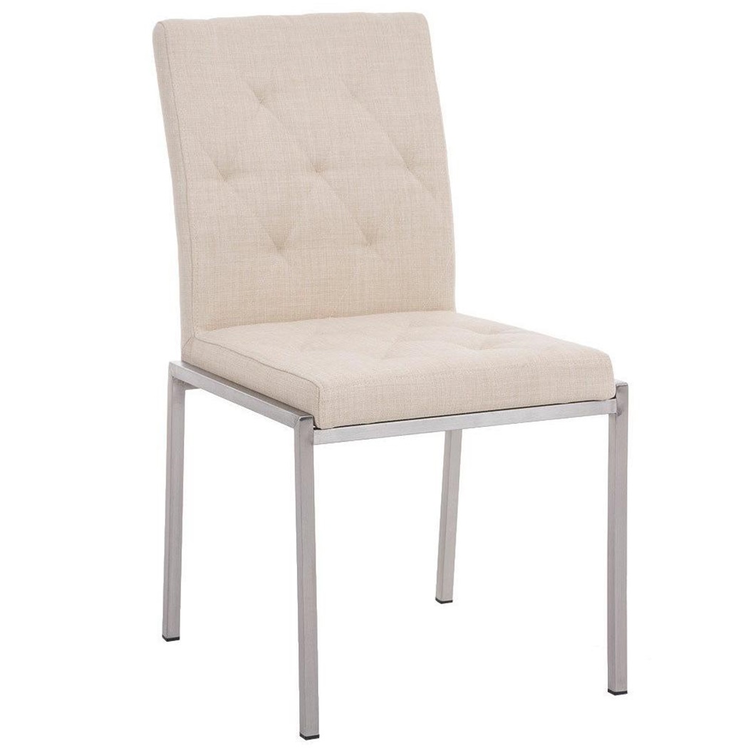 Chaise visiteur GALA TISSU, avec un Grand Rembourrage, très Robuste et Résistante, Tissu, Crème