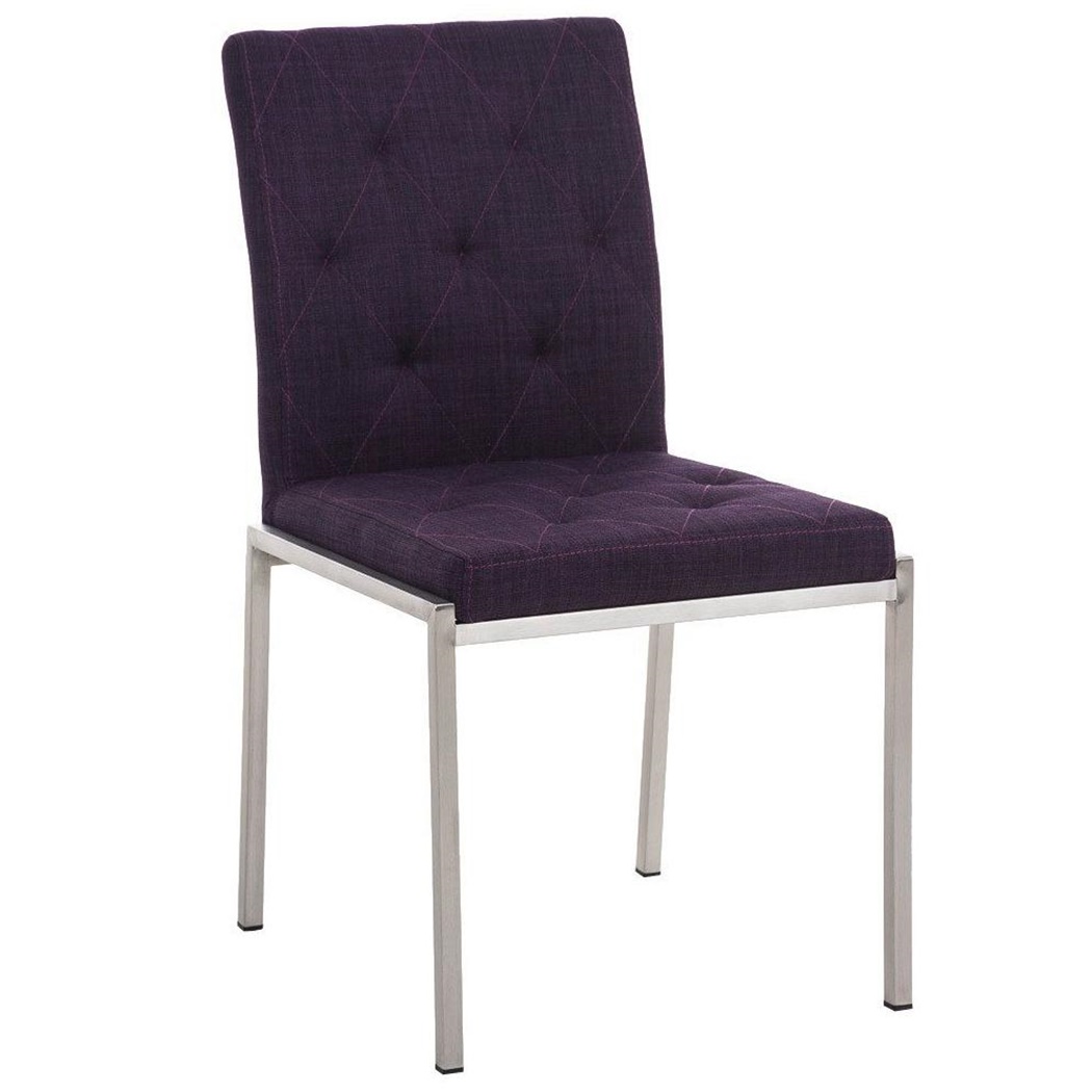 Chaise visiteur GALA TISSU, avec un Grand Rembourrage, très Robuste et Résistante, Tissu, Violet