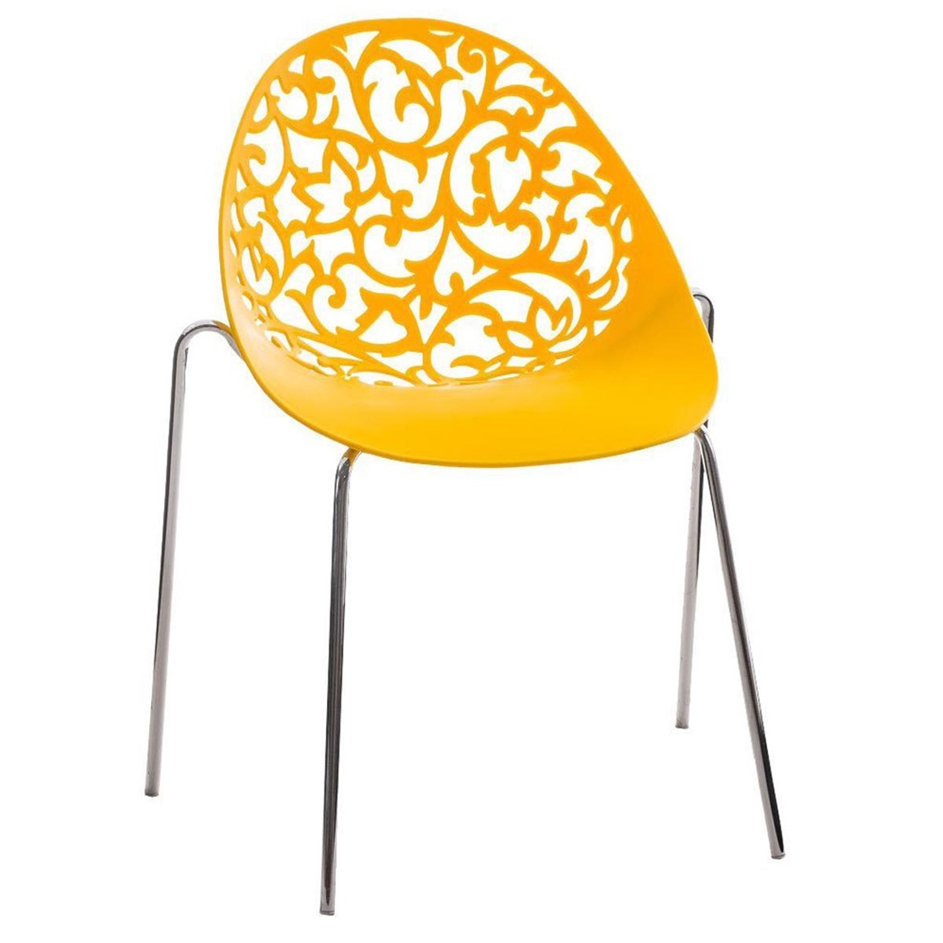 Chaise visiteur DENALI, Empilable, Structure Métallique et Sublime Design, Jaune