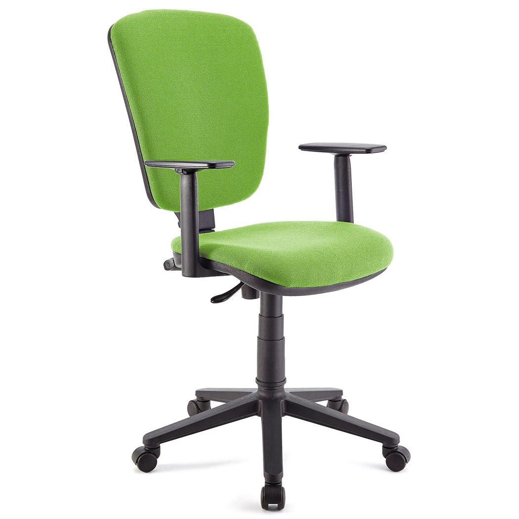 Chaise de bureau CALIPSO PLUS, Dossier et Accoudoirs Ajustables, robuste, En Tissu Vert