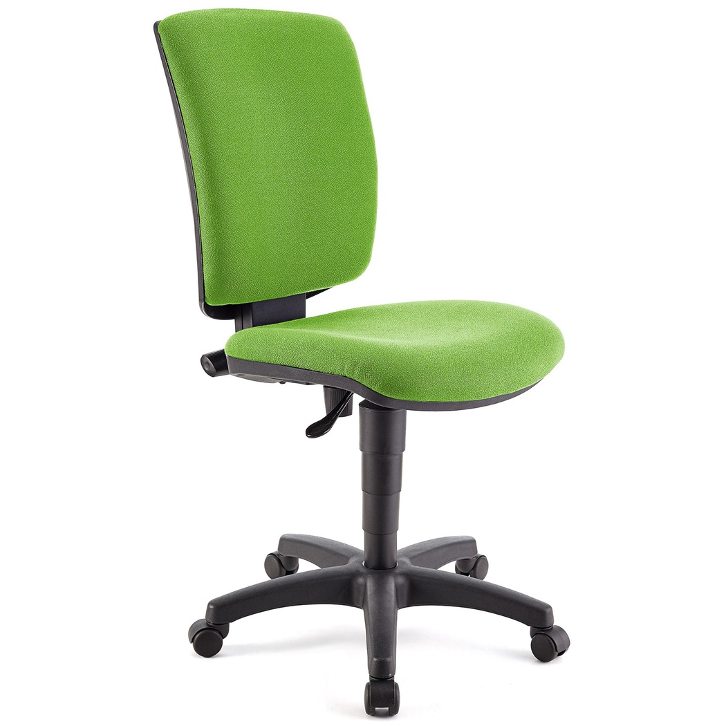 Chaise de Bureau ATLAS SANS ACCOUDOIRS, Dossier Ajustable, Grand Rembourrage, en tissu Vert