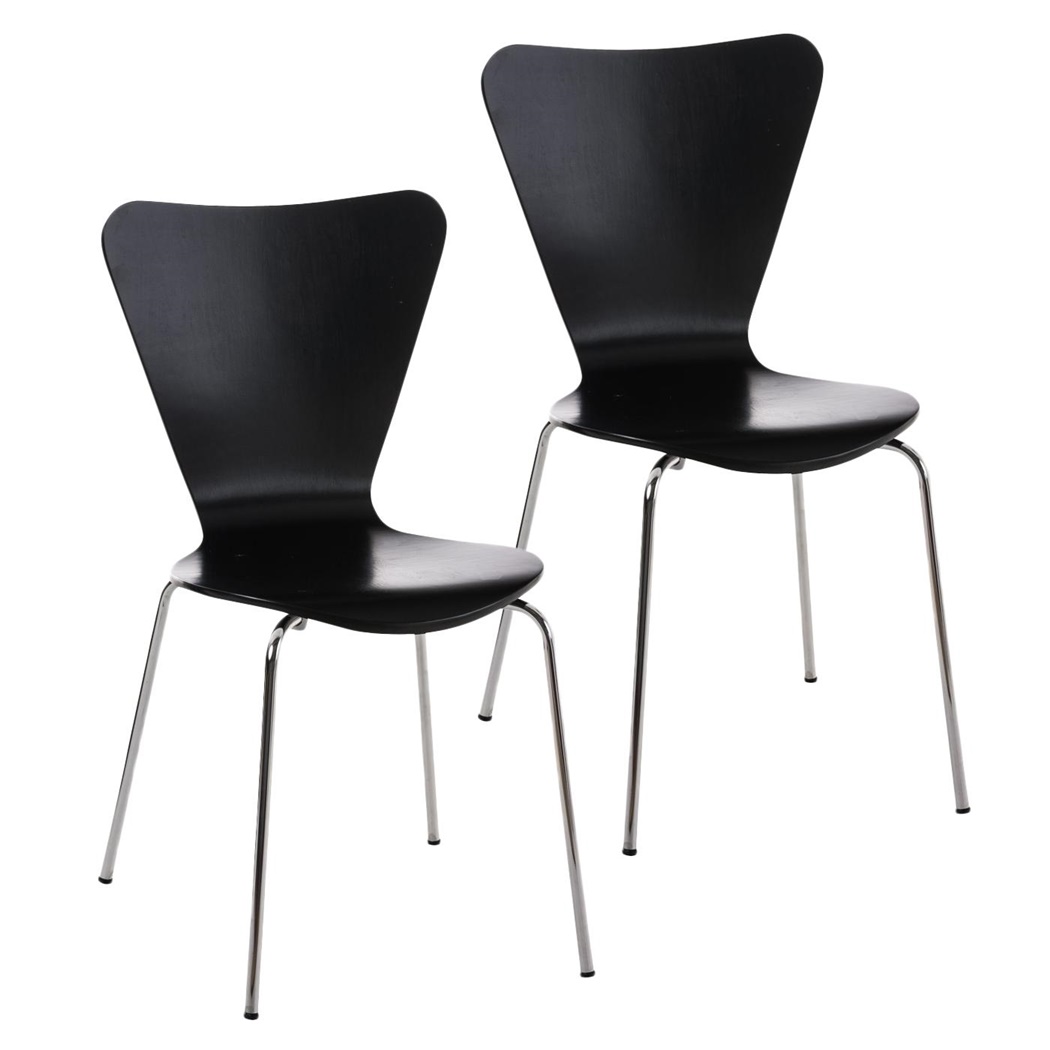 Lot de 2 Chaises visiteur HERCULE, Structure Métallique, Empilables, Noir