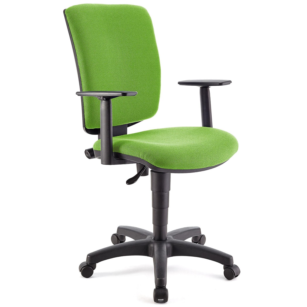 Chaise de Bureau ATLAS PLUS, Dossier et Accoudoirs Ajustables, Grand Rembourrage, en tissu Vert