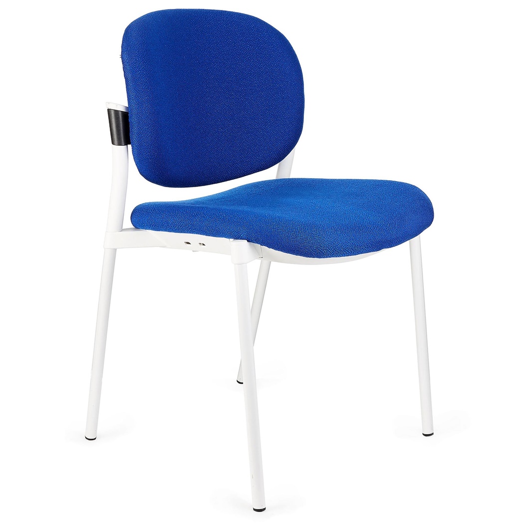 Chaise de réunion ERIC avec DOSSIER REMBOURRÉ, Commode et Pratique, Empilable, Bleu 