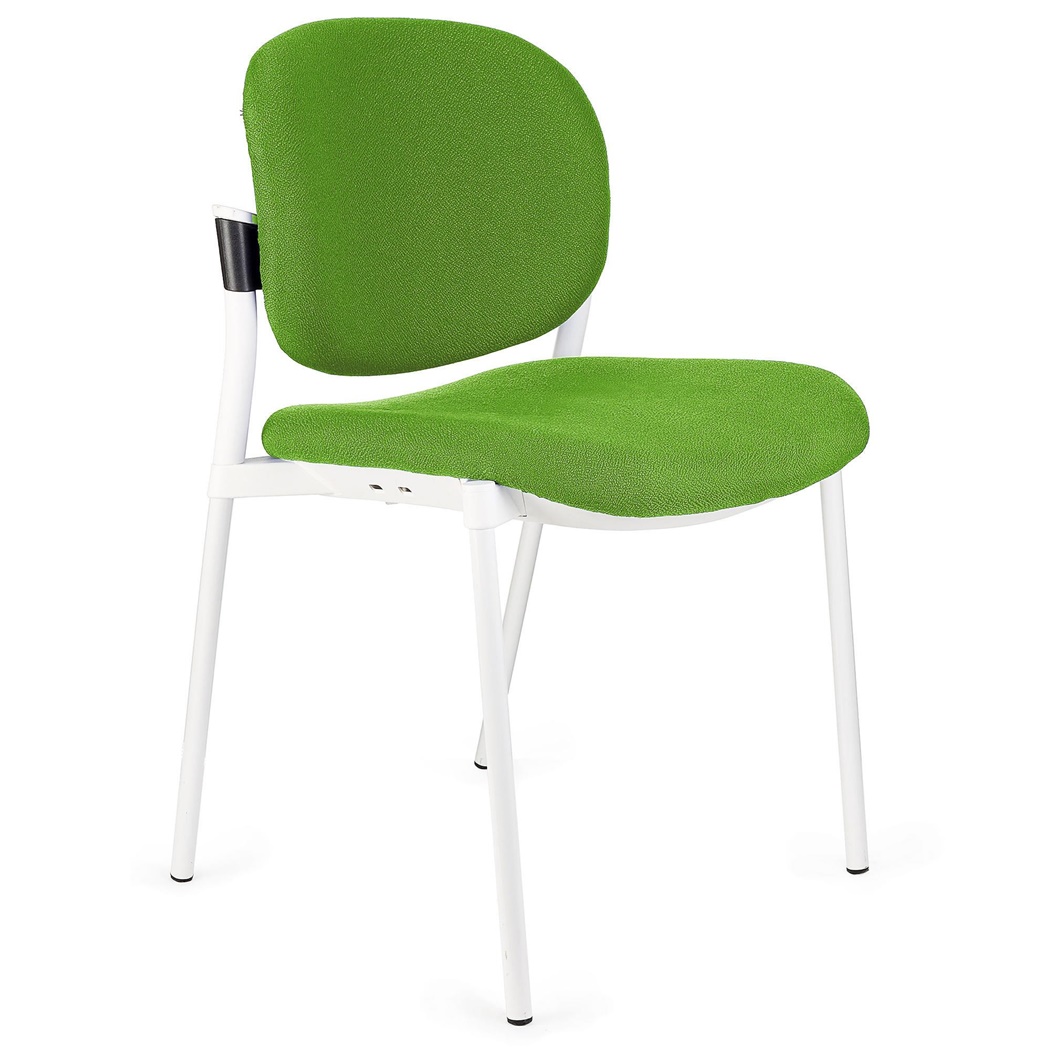 Chaise de réunion ERIC avec DOSSIER REMBOURRÉ, Commode et Pratique, Empilable, Vert