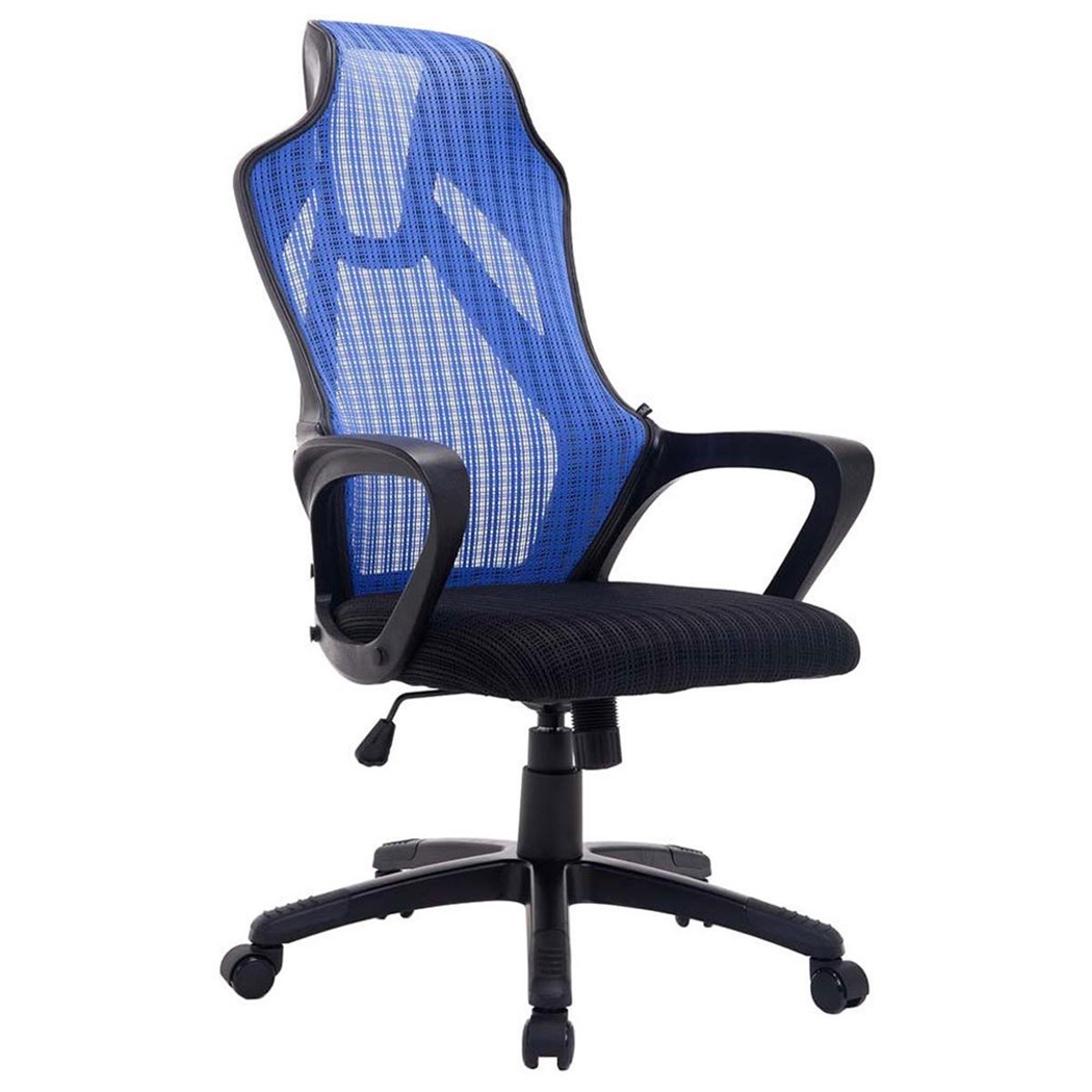 Fauteuil de bureau / Gamer YUCATAN, Design spectaculaire en Maille Respirable, Bleu