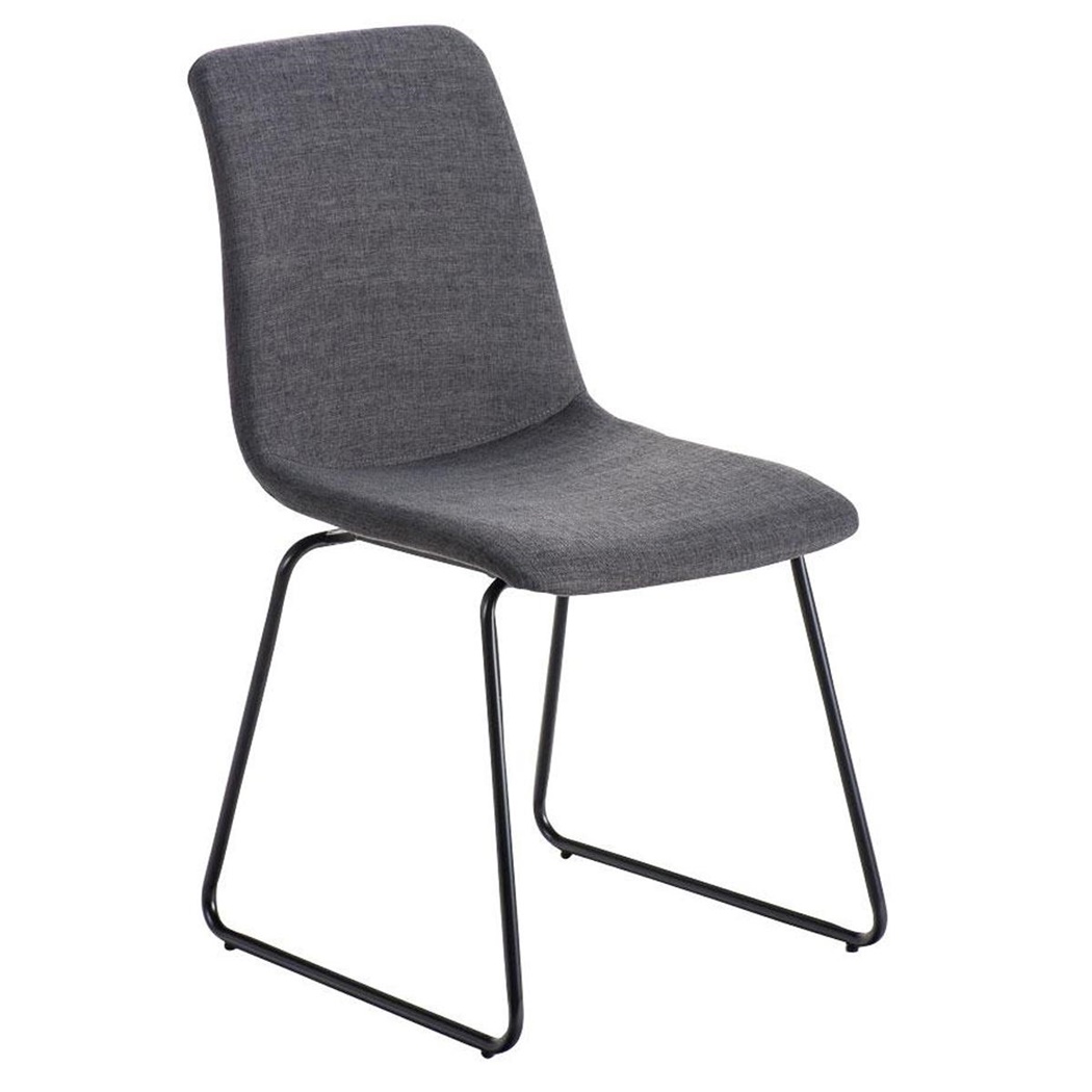 Chaise visiteur FRANCESC, Design Exclusif, Revêtement en Tissu, Gris Clair