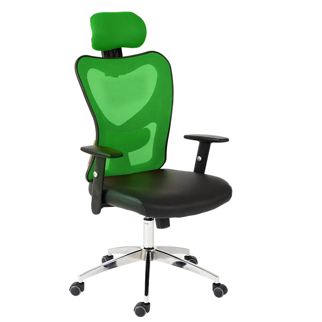 Chaise Ergonomique ZELIA, Utilisation 8 Heures, Support Lombaire matelassé, Structure Métallique, Vert