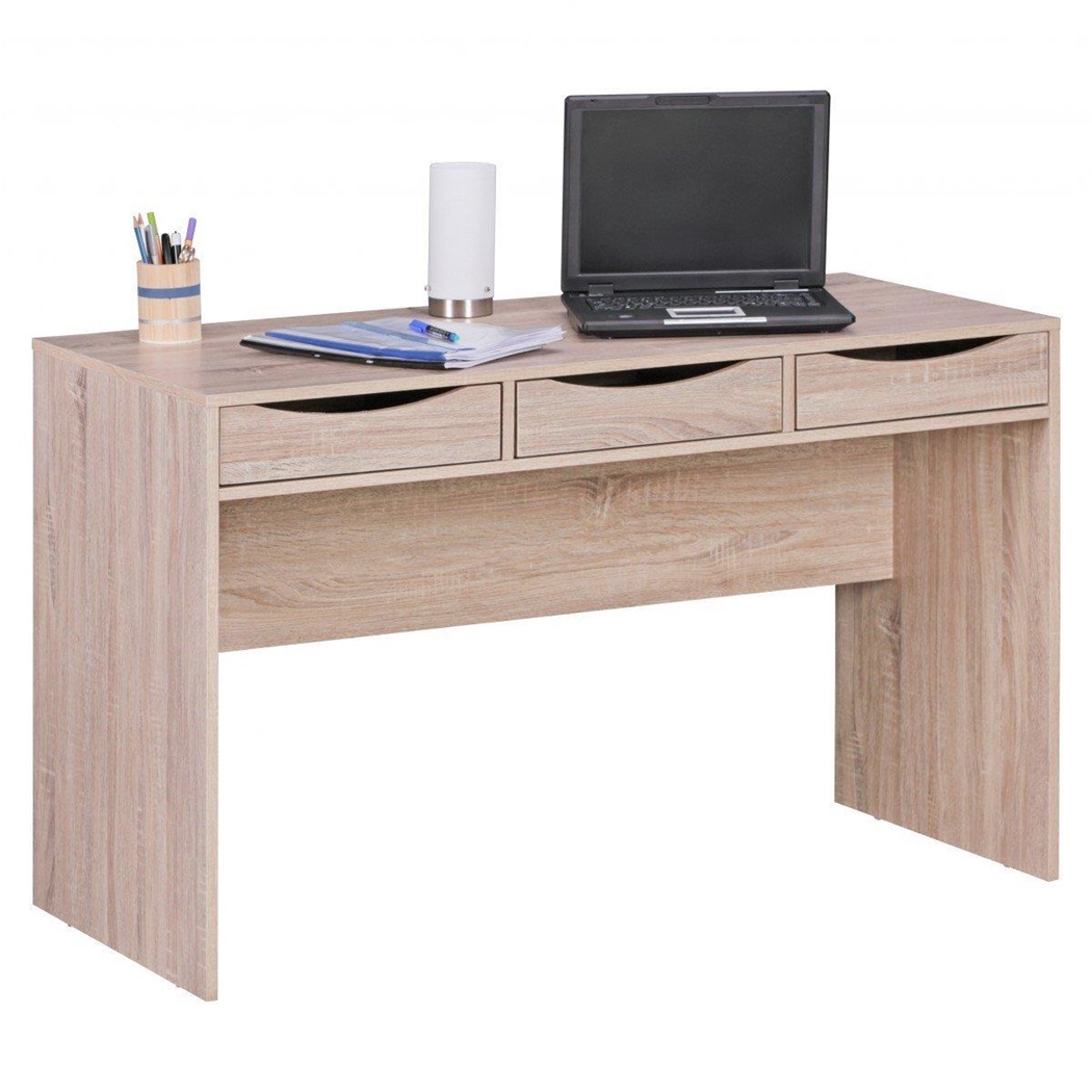 Bureau Informatique ABEL, Dimensions 120x55x75 cm, en Bois Couleur Chêne