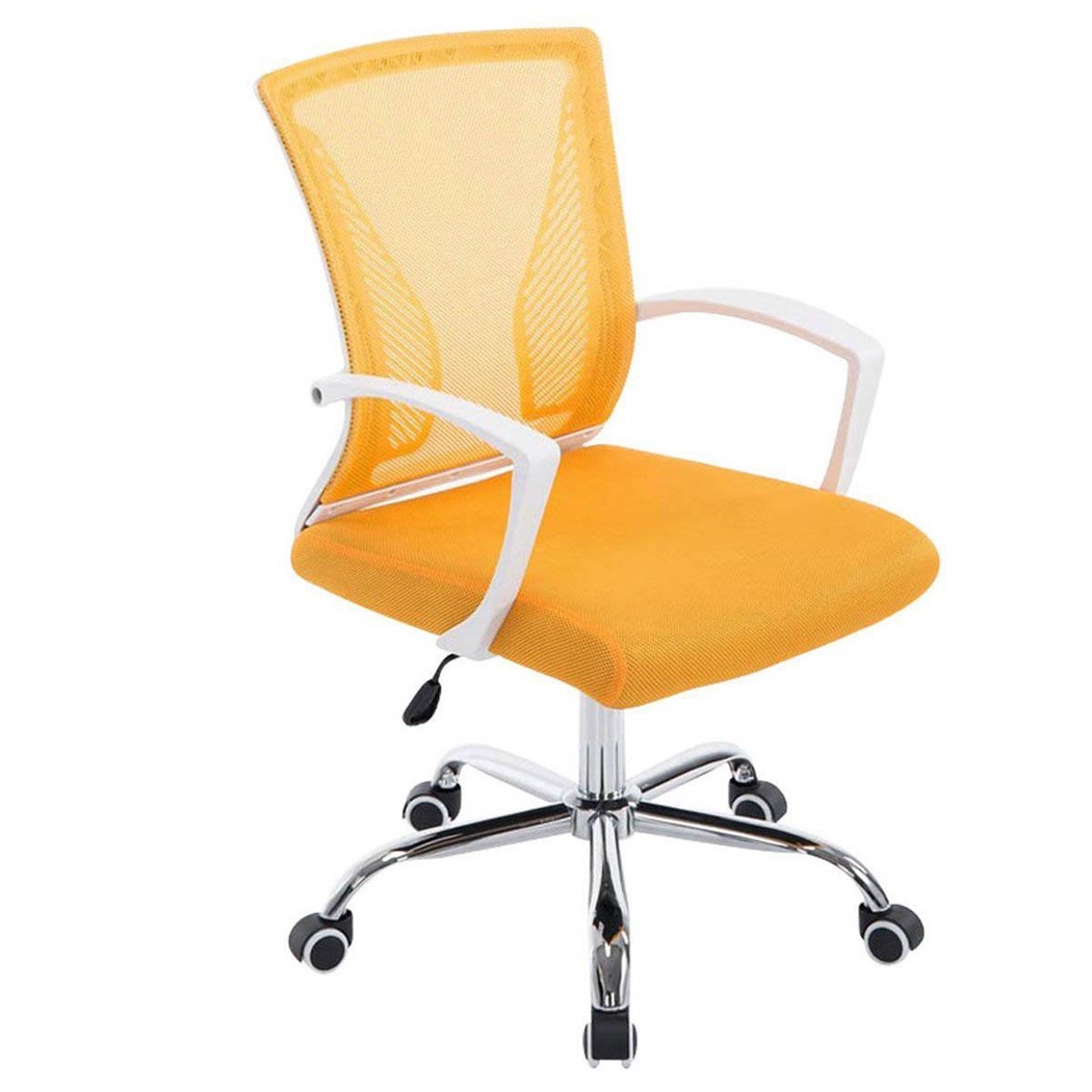 Chaise de bureau CUBA, Structure Métallique, en Maille Respirable, Jaune