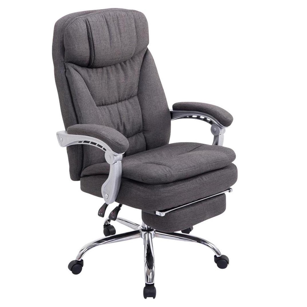 Fauteuil de bureau AUSTIN TISSU, inclinable, Repose-pieds Extensible, en tissu, Gris Foncé