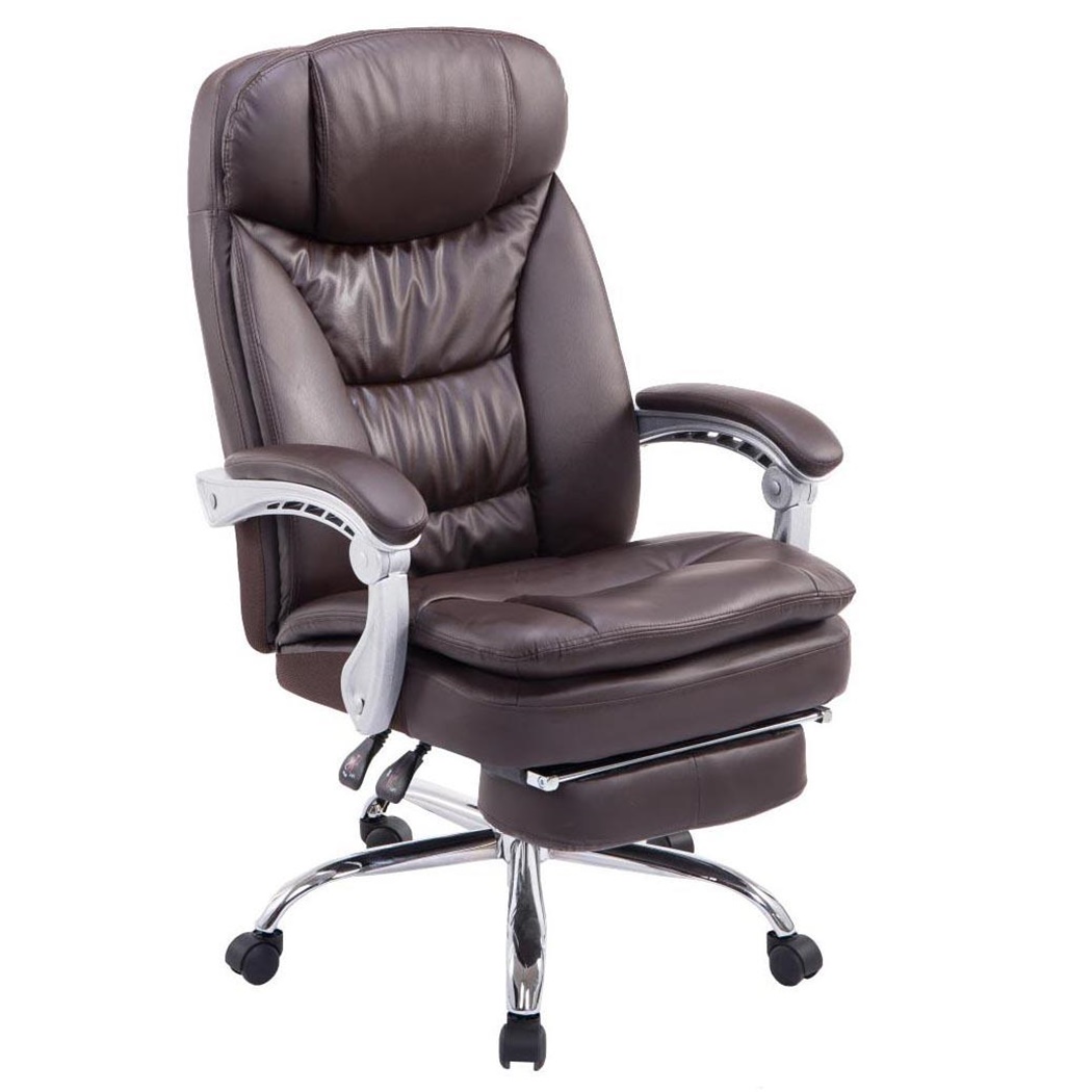 Fauteuil de bureau AUSTIN, inclinable, Repose-pieds Extensible, Marron