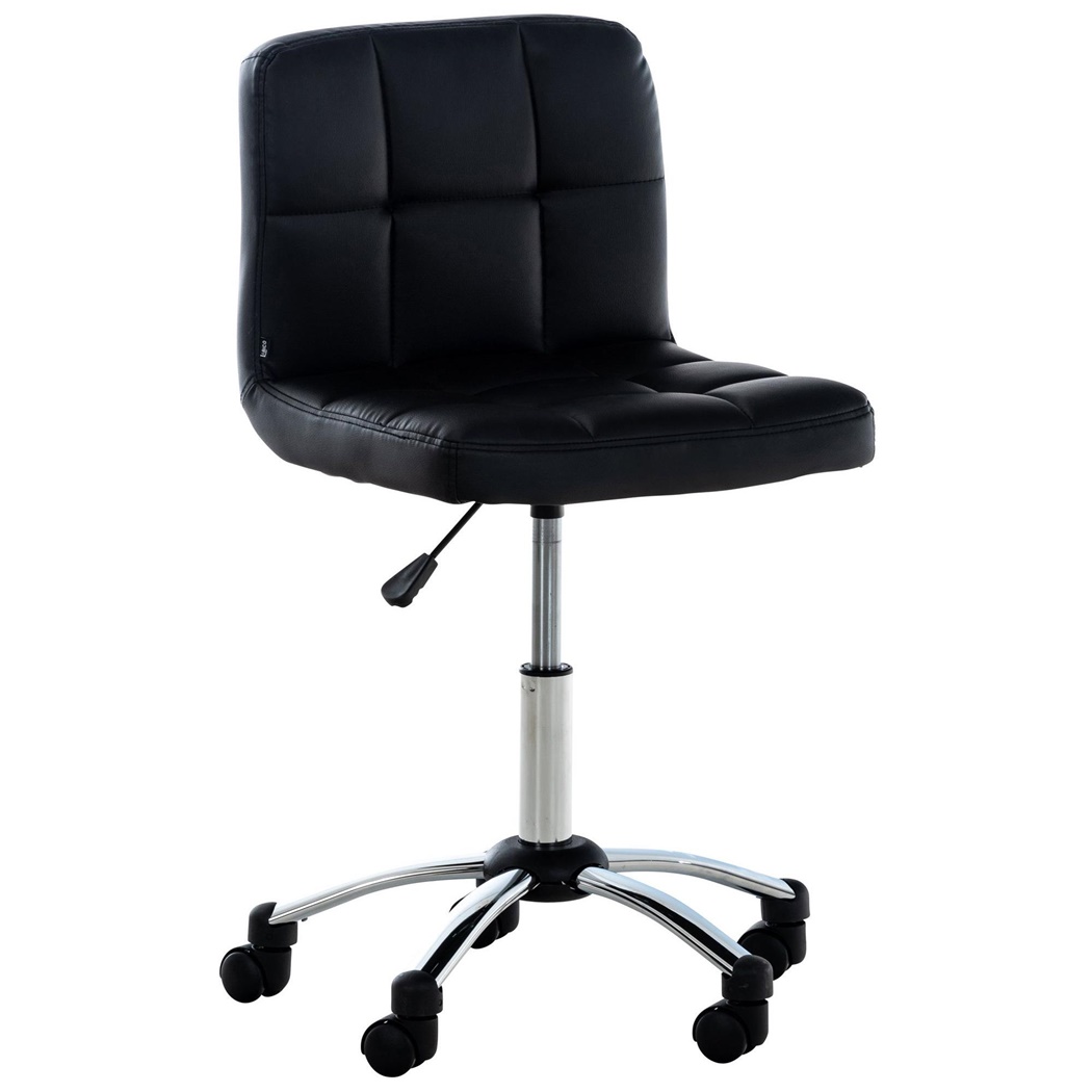 Chaise de bureau LUKE, Grand Rembourrage, Structure Métallique, Cuir , Noir
