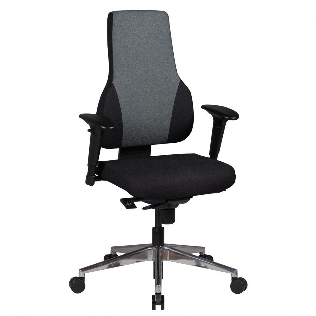 Siège Ergonomique ULYSSE, Totalement Ajustable, Grand rembourrage, en Tissu, Noir/Gris