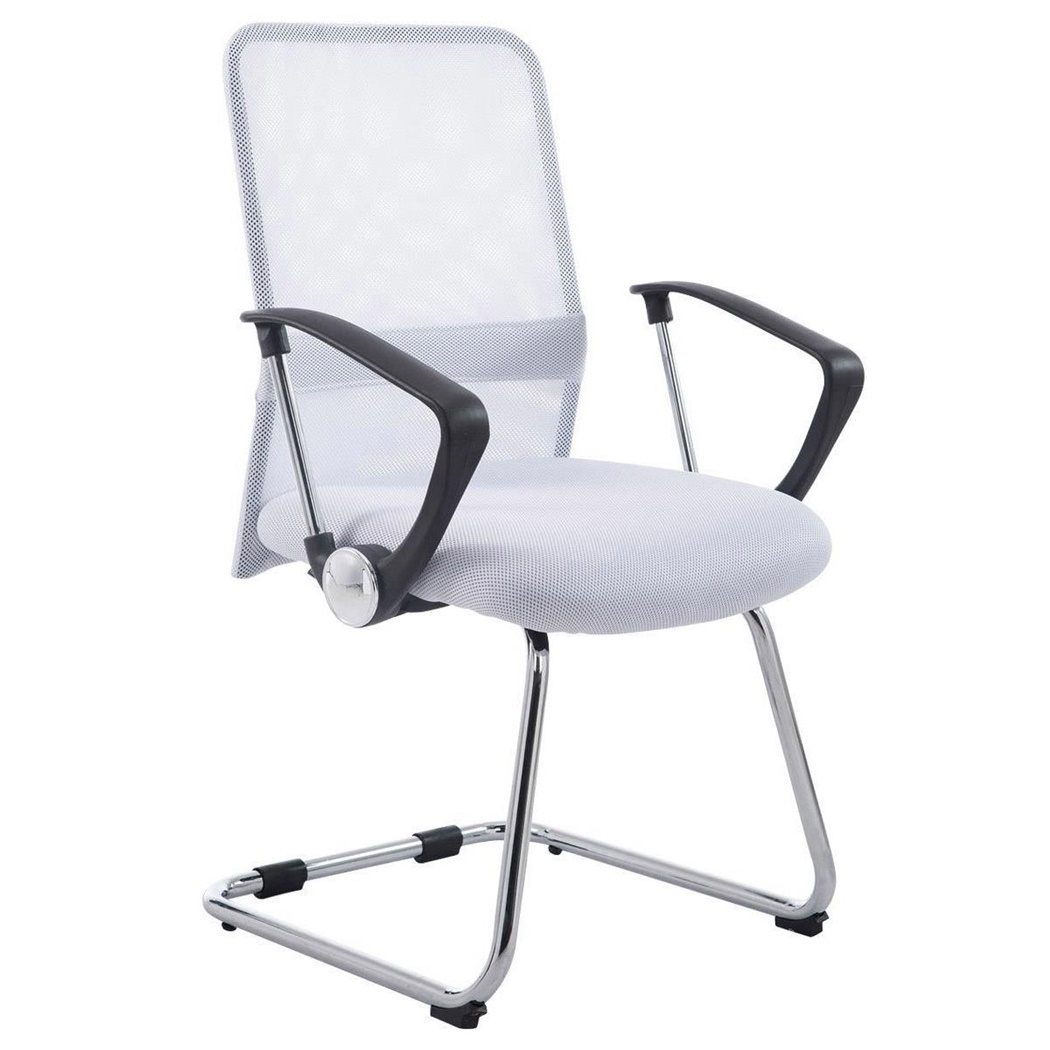 Chaise visiteur ASPEN V, Assise Rembourrée, en Maille Respirable, Blanc