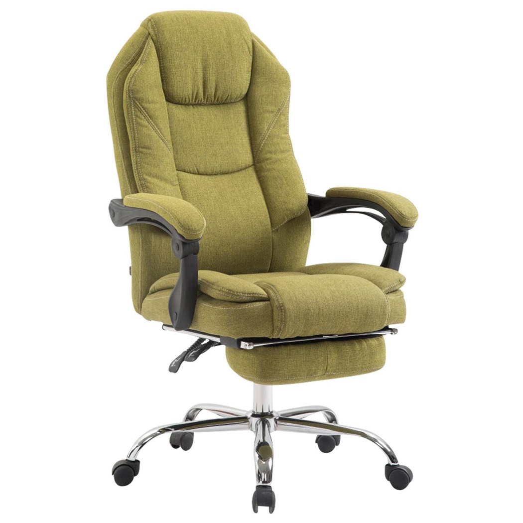 Fauteuil de bureau CASTI TISSU, Repose-pieds Extensible, Grand Rembourrage, Vert