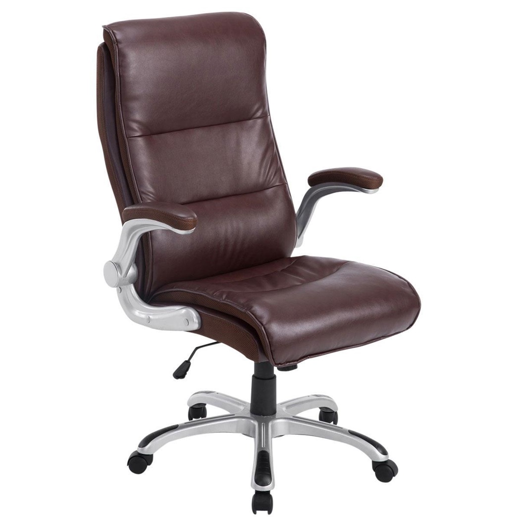 Fauteuil de bureau CRISTIANO, Grand rembourrage, Mécanisme Basculant, Utilisation quotidienne 8h, Bordeaux