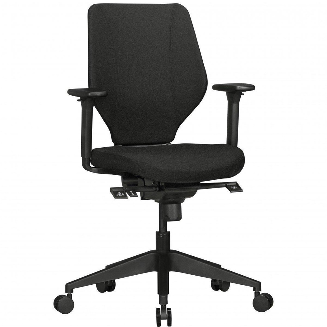 Siège Ergonomique COLINS, 100% Ajustable, Utilisation 8h, Tissu, Noir