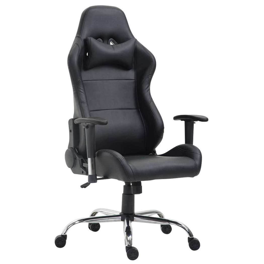 Fauteuil Gamer ROBY, Design Sportif et Grand Confort, en Cuir, Noir