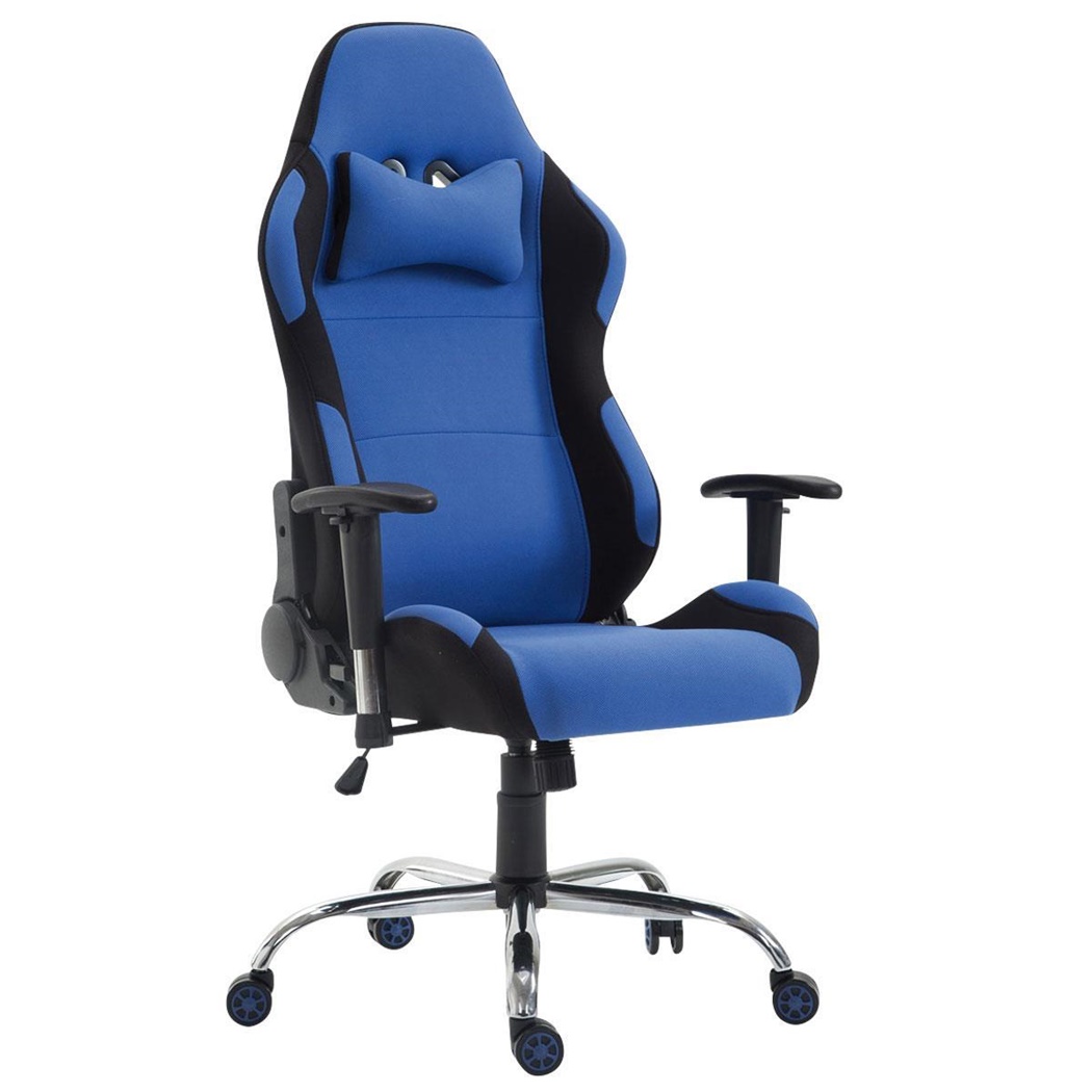 Fauteuil Gamer ROBY TISSU, Design Sportif et Grand Confort, Bleu