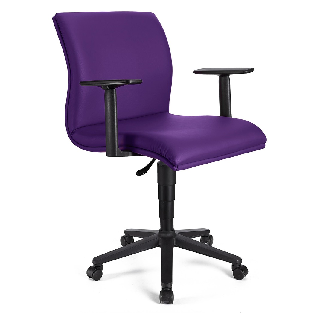 Fauteuil de bureau ANIBAL BASE CUIR, Accoudoirs Ajustables, Violet