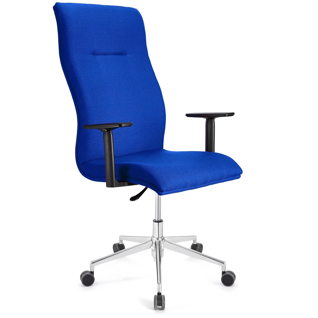 Fauteuil de bureau ANIBAL PRO, Grand dossier, Accoudoirs Ajustables, Tissu, Bleu