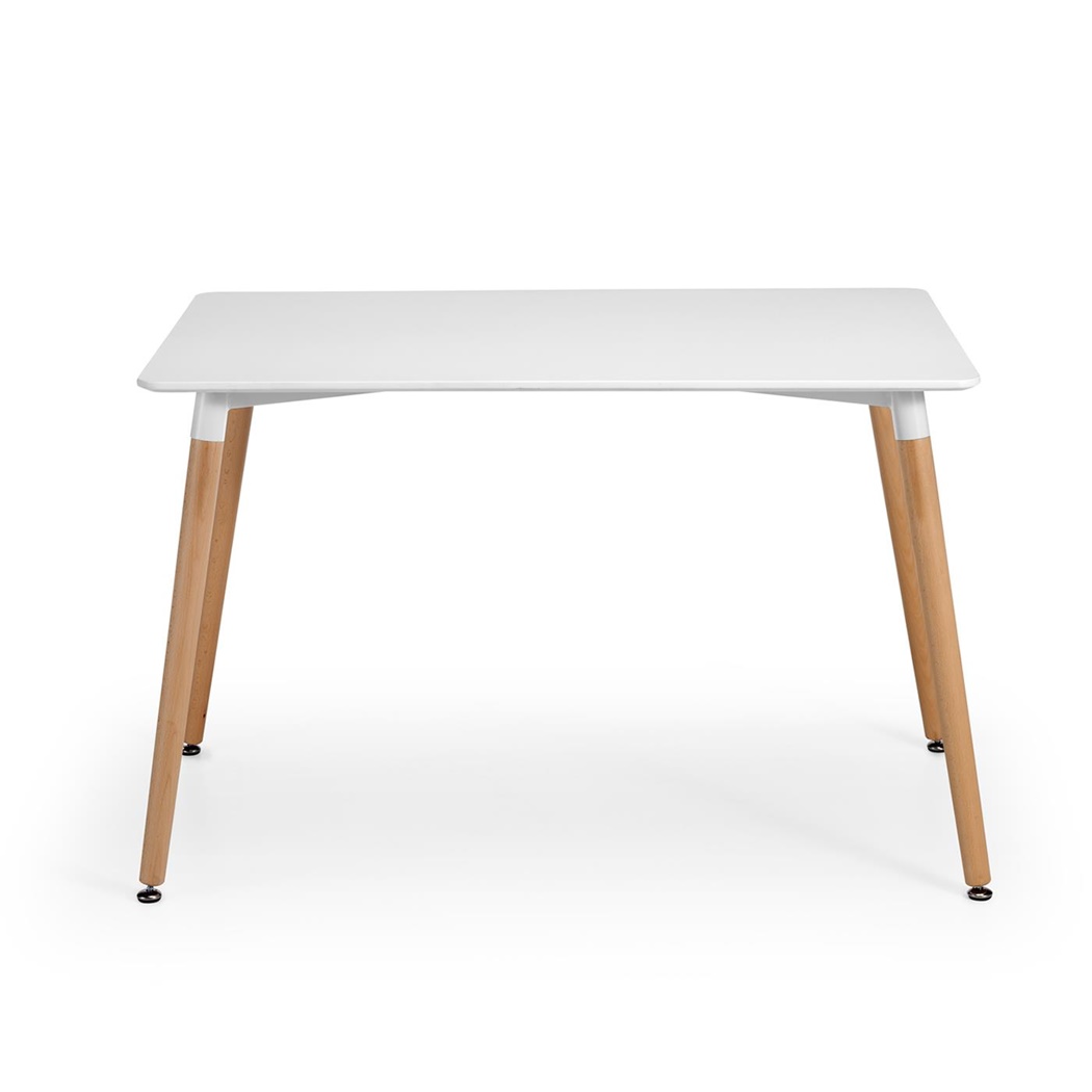 Bureau de Travail MISKO, 120x80x74 cm, Piétement en Bois, Blanc