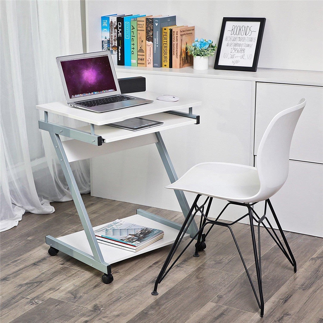 Table à roulettes MANEL, Dimensions 60x48x73 cm, en Bois, Couleur Blanc