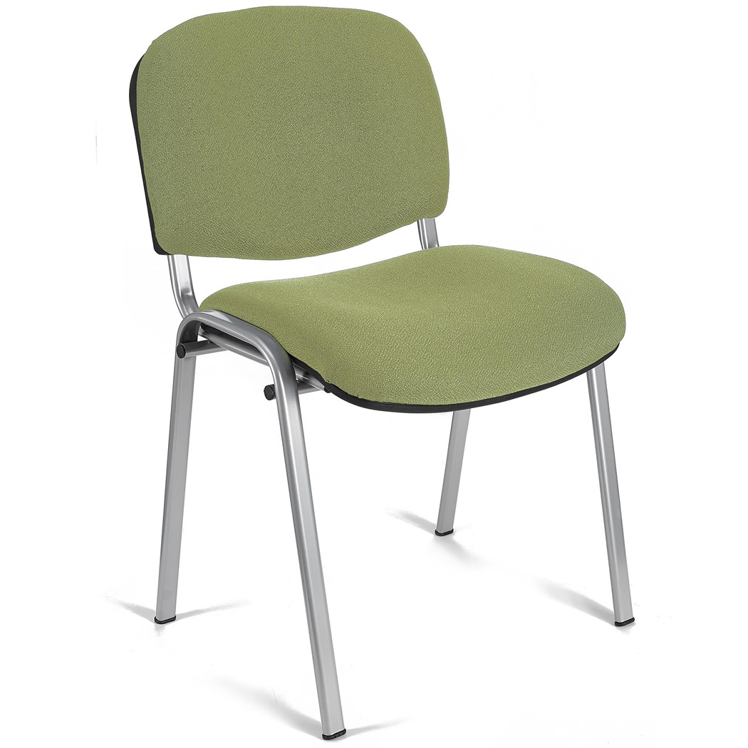 Chaise visiteur MOBY BASE, Commode et Pratique, Prix Incroyable, Vert Olive et Piétement Gris