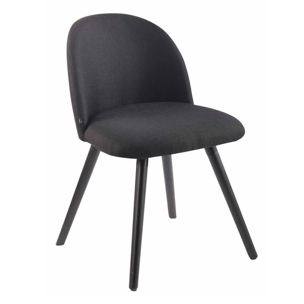 Chaise visiteur MONA, Design Exclusif, Structure en Bois couleur Noir, Tissu Noir