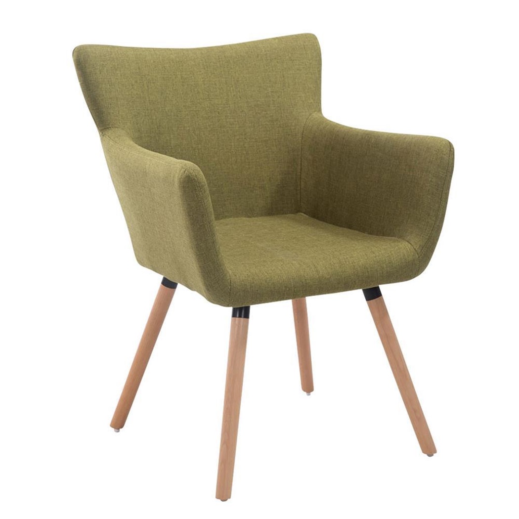 Chaise d'Attente NIAGARA, Design Moderne, Piétement en Bois, Assise rembourrée, en Tissu, Vert
