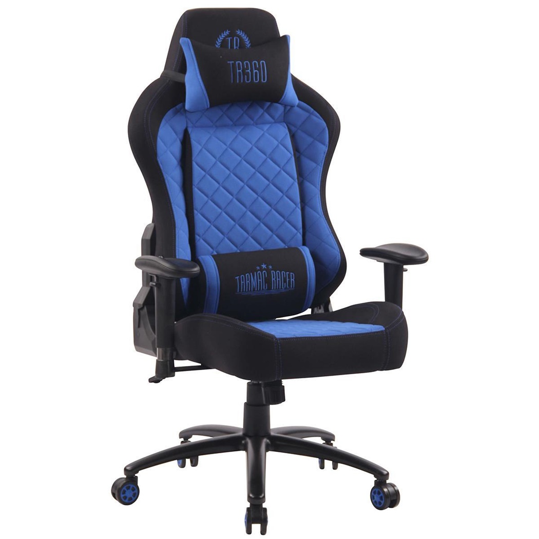 Fauteuil Gaming MAXIME TISSU, Design Exclusif, Très Confortable, en Tissu, Bleu