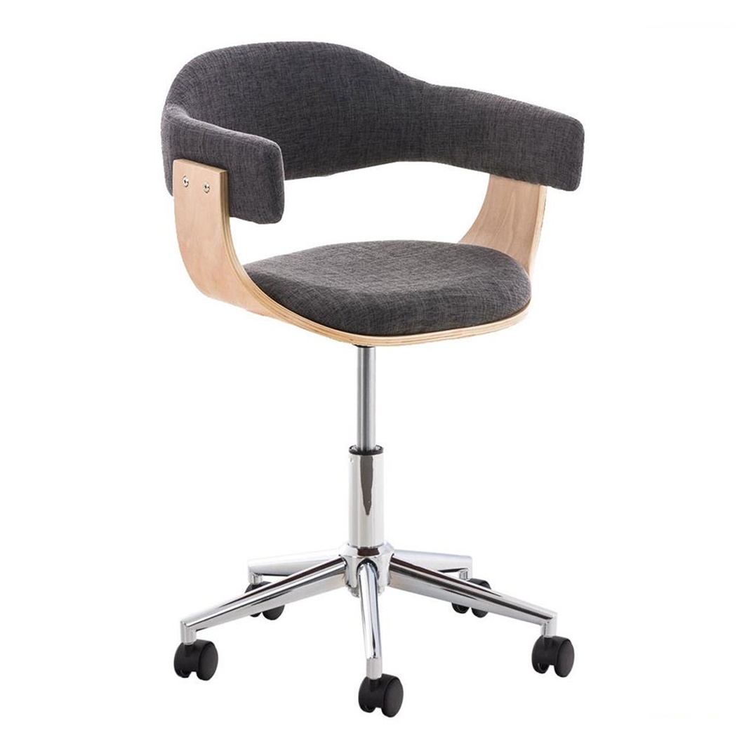 Chaise Design LABRA TISSU, Grand rembourrage, en Bois couleur Hêtre, Gris