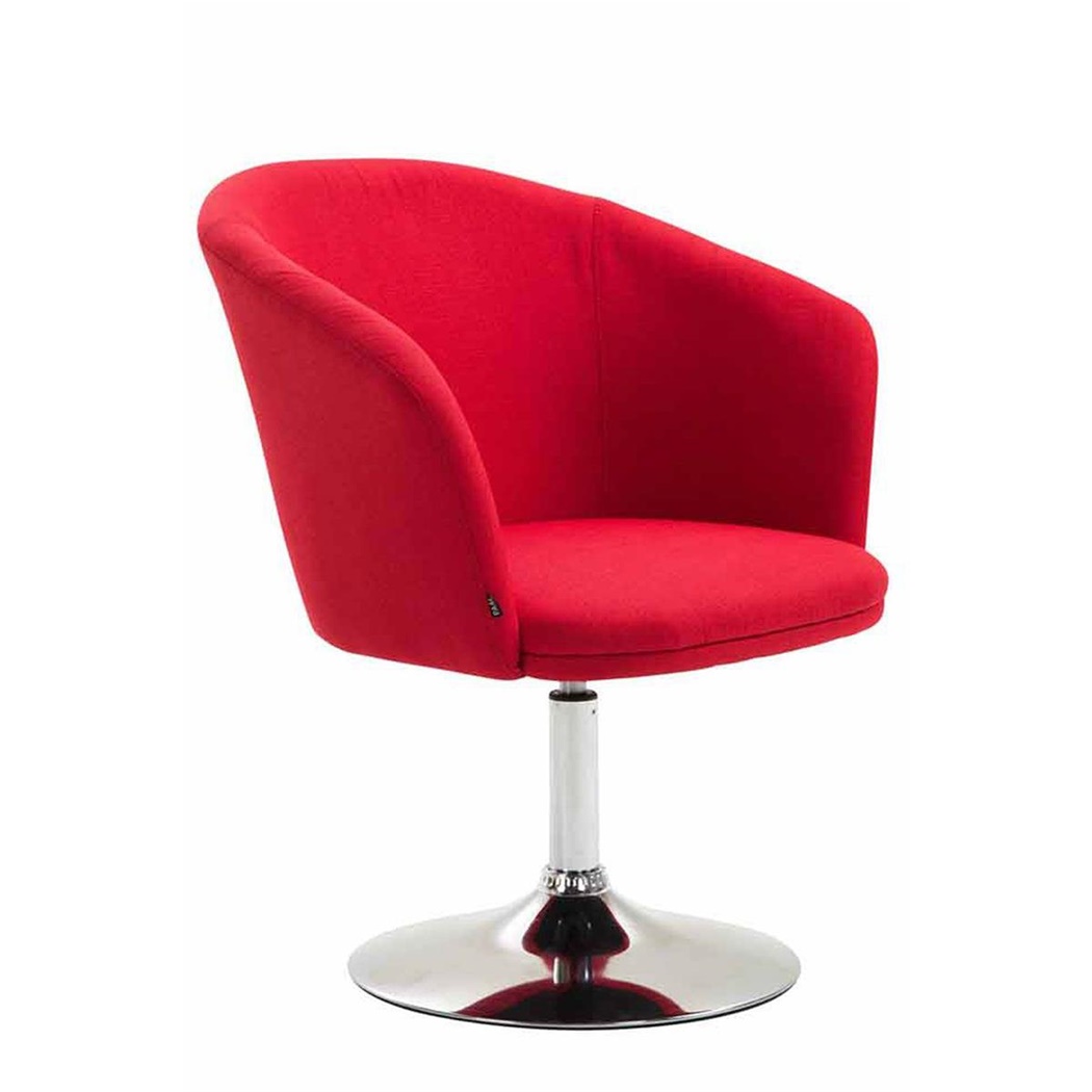 Fauteuil BALI TISSU, Assise Pivotante, Rembourrage Confortable, couleur Rouge