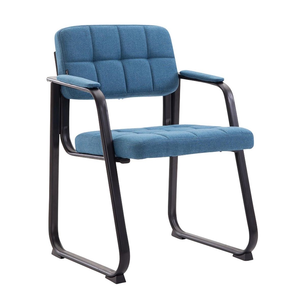 Chaise visiteur CABANA TISSU, Design Moderne, Structure Métallique, couleur Bleu