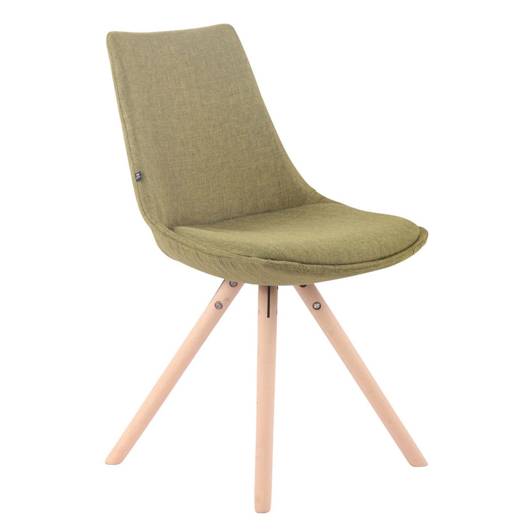 Chaise visiteur SAMOA TISSU, Élégante et Moderne, Pieds en Bois, Assise en Tissu, Vert