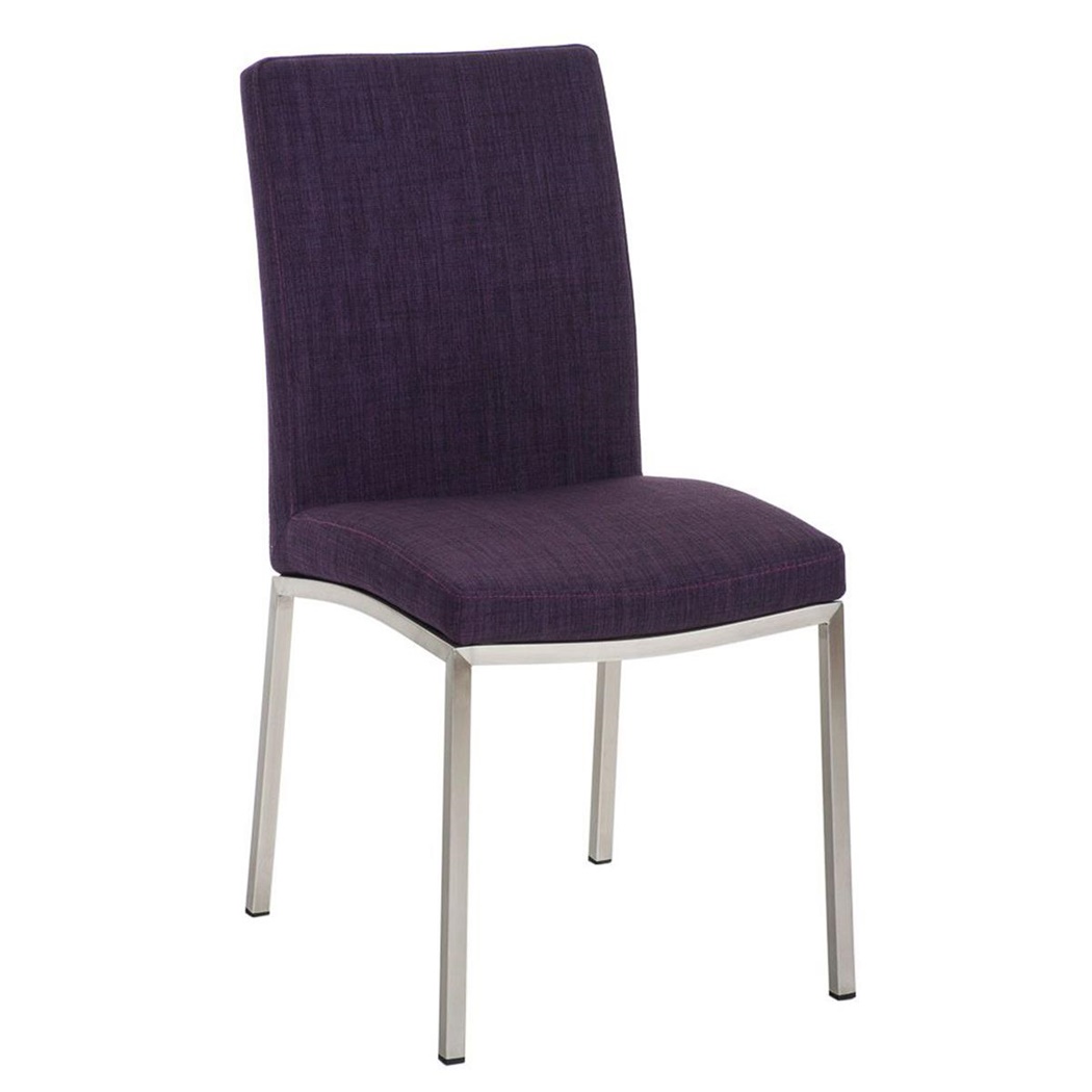 Chaise Visiteur RIMILTON TISSU, Piétement en Acier Inoxydable, Violet