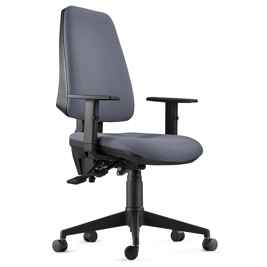 DEMO# Chaise de Bureau Ergonomique INDIANA, en Tissu Gris, avec Accoudoirs Ajustables
