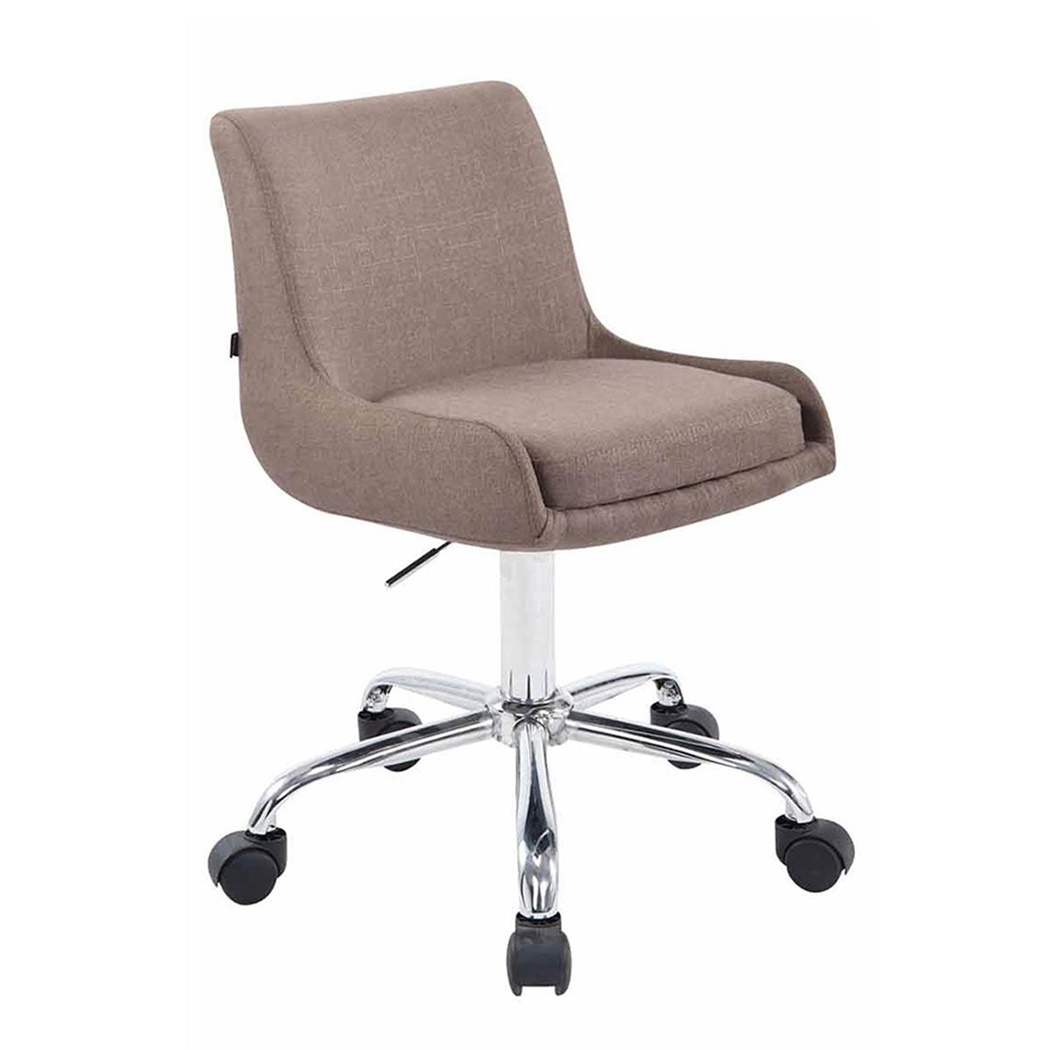 Chaise de Bureau ASIA TISSU, Hauteur Réglable, Piétement Métallique, Taupe