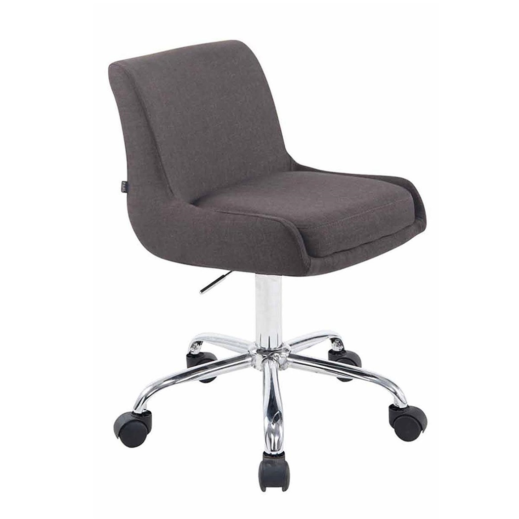 Chaise de Bureau ASIA TISSU, Hauteur Réglable, Piétement Métallique, Gris Foncé